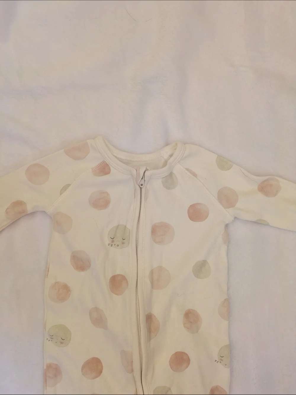 Pehr Baby Zip-Front One-Piece Pajamas Cream Moon Planet 3-6 Month Organic Cotton